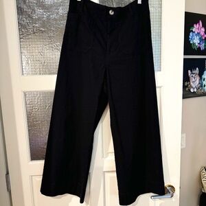 Anthropologie MAEVE Colette cropped wide-leg pants in black - worn once!